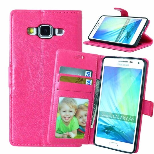 Lompakkokotelo 3-kortti Samsung Galaxy A5 2015 (SM-A500F)  - pinkki