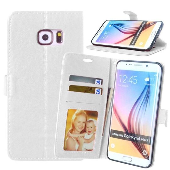 Lompakkokotelo 3-kortti Samsung Galaxy S6 Edge Plus (SM-G928F)  - valk