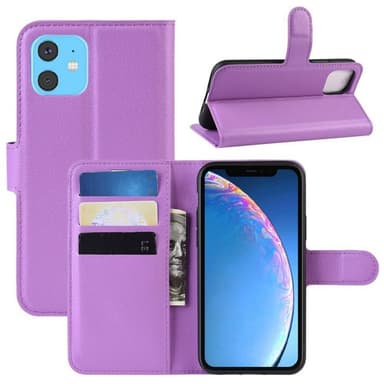 Kannettava lompakko PU 3 -kortti Apple iPhone 11 (6.1 ")  - violetti