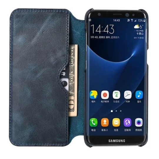 Lompakkokotelo slim nahka Samsung Galaxy S8 Plus (SM-G955F)  - sininen
