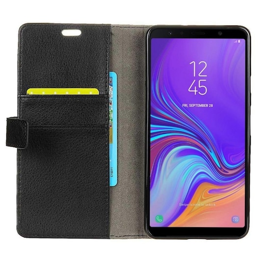 Lompakkokotelo 2-kortti Samsung Galaxy A7 2018 (SM-A750F)  - musta