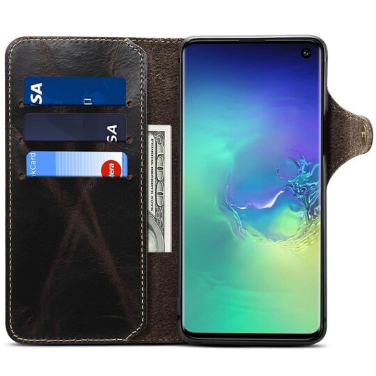 Lompakkokotelo 3-kortti aito nahka Samsung Galaxy S10E (SM-G970F)  - m