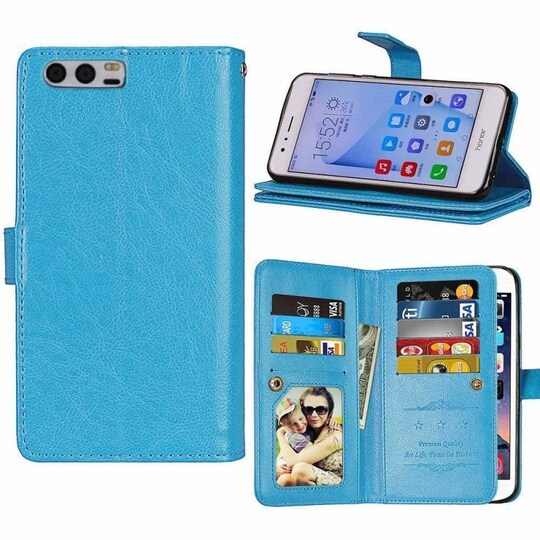 Lompakkotelo Flexi 9-kortti Huawei P10 (VTR-L29)  - sininen