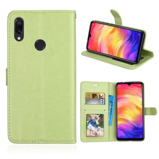 Lompakkokotelo 2-kortti Xiaomi Redmi Note 7 (6,3 "")  - vihreä