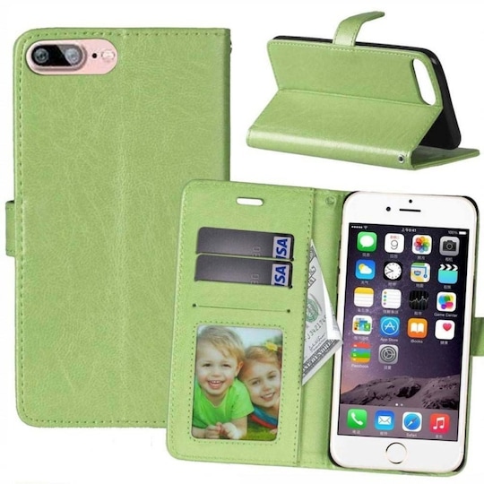 Lompakkokotelo 3-kortti iPhone 7 Plus / 8 Plus  - vihreä
