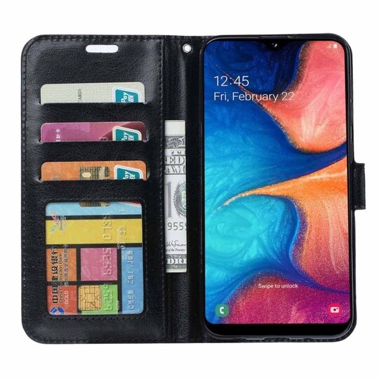 Lompakkokotelo 3-kortti lompakko Samsung Galaxy A20e (SM-A202F)  - mus