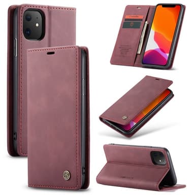 CaseMe Smart Magnet FlipCase Apple iPhone 11 (6.1 ")  - viininpunainen