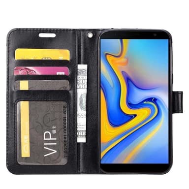 Lompakkokotelo 3-kortti Samsung Galaxy J6 Plus (SM-J610F)  - musta