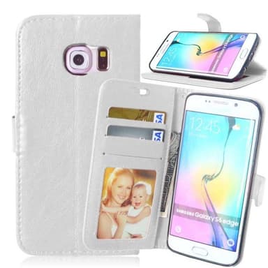 Lompakkokotelo 3-kortti Samsung Galaxy S6 Edge (SM-G925F)  - valkoinen
