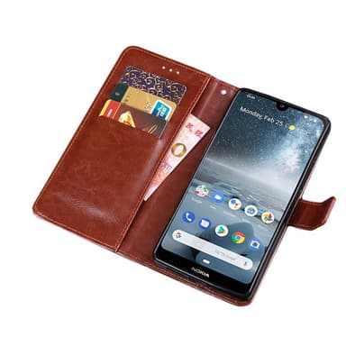 Lompakkokotelo 3-kortti Nokia 4.2 (TA-1157)  - ruskea