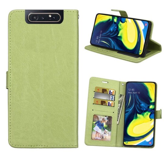 EZO Lompakkokotelo 3-kortti Samsung Galaxy A80 (SM-A805F)  - vihreä