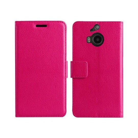 Lompakkokotelo 2-kortti HTC ONE M9 Plus  - pinkki