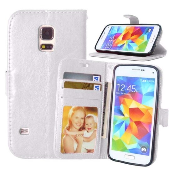 Lompakkokotelo 3-kortti Samsung Galaxy S5 (SM-G900F)  - valkoinen
