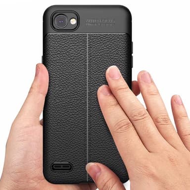 Nahkakuvioitu TPU kuori LG Q6 (M700A)  - harmaa