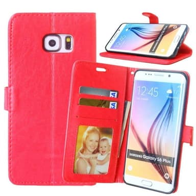 Lompakkokotelo 3-kortti Samsung Galaxy S6 Edge Plus (SM-G928F)  - puna