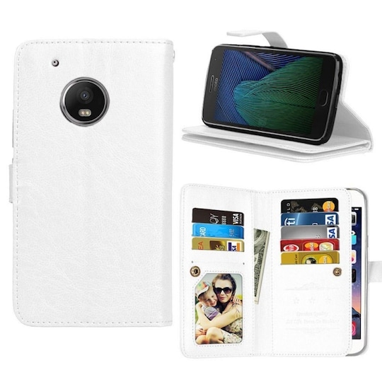 Lompakkotelo Flexi 9-kortti Motorola Moto G5 (XT1670)  - valkoinen