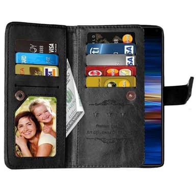 Lompakkotelo Flexi 9-kortti Sony Xperia 1 (J9110)  - musta