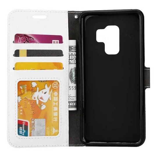 Lompakkokotelo 3-kortti Samsung Galaxy S9 Plus (SM-G965F)  - valkoinen