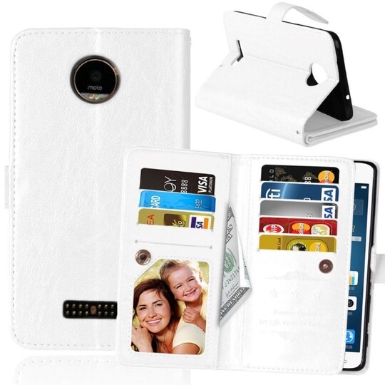 Lompakkotelo Flexi 9-kortti Motorola Moto Z (XT1650)  - valkoinen