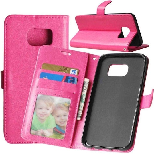 Lompakkokotelo 3-kortti Samsung Galaxy S7 Edge (SM-G935F)  - pinkki