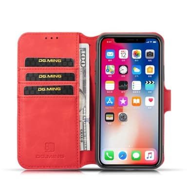 DG-Ming Lompakkokotelo 3-kortti Apple iPhone X / XS - punainen