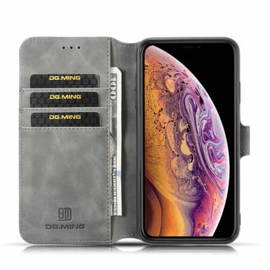 DG-Ming Lompakkokotelo 3-kortti Apple iPhone XS Max  - harmaa