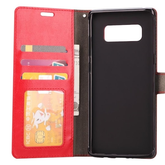 Lompakkokotelo 3-kortti Samsung Galaxy Note 8 (SM-N950F)  - punainen