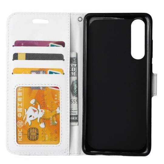 Lompakkokotelo 3-kortti Samsung Galaxy A70 (SM-A705F)  - valkoinen