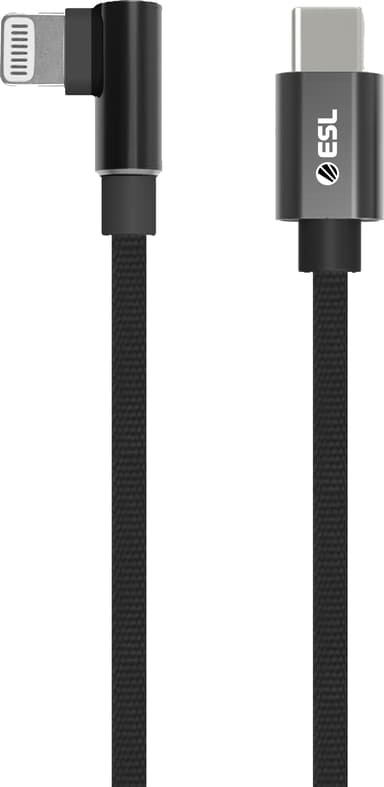 ESL USB-C - Lightning pelikaapeli 1 m (musta)