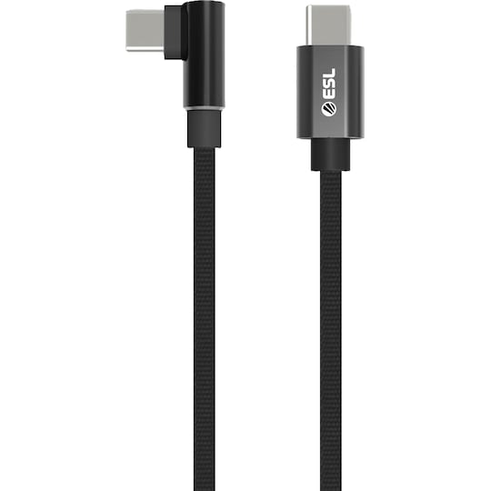 ESL USB-C - USB-C pelikaapeli 1 m (musta)