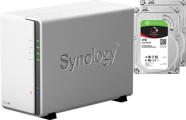 Synology DiskStation DS218j  2-Bay NAS-järjestelmä, 2 x 4 TB kovalevyä