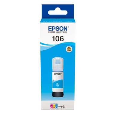 Epson 106 EcoTank mustepullo (syaani)