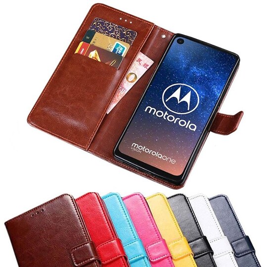 Lompakkokotelo 3-kortti Motorola One Vision (XT1970)  - pinkki