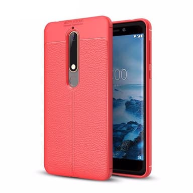 Nahkakuvioitu TPU kuori Nokia 6.1 2018 (TA-1043)  - punainen