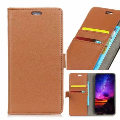Lompakkokotelo 2-kortti Lenovo K8 Note  - ruskea