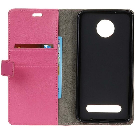 Lompakkokotelo 2-korttiinen Motorola Moto Z2 Play (XT1710)  - pinkki