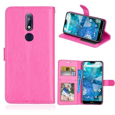 Lompakkokotelo 3-kortti Nokia 7.1 2018 (TA-1095)  - pinkki