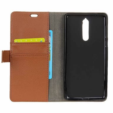 Lompakkokotelo 2-kortti Lenovo K8  - ruskea