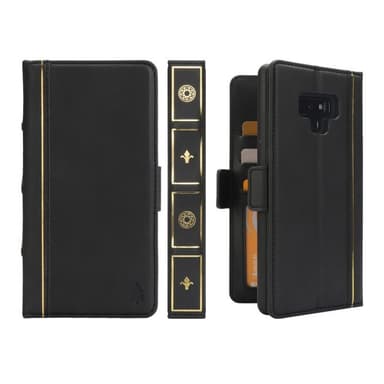 Retro kirja lompakko 2i1 Samsung Galaxy Note 9 (SM-N960F)  - musta
