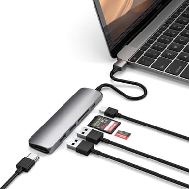 Satechi Slim USB-C MultiPort hubi V2 (tähtiharmaa)