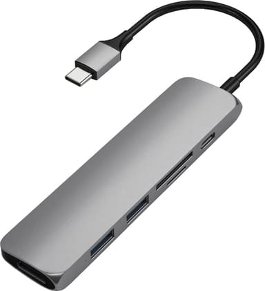 Satechi Slim USB-C MultiPort hubi V2 (tähtiharmaa)