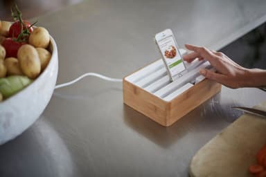ALLDOCK Medium 3.0 Laddningsstation, Bambu/Vit