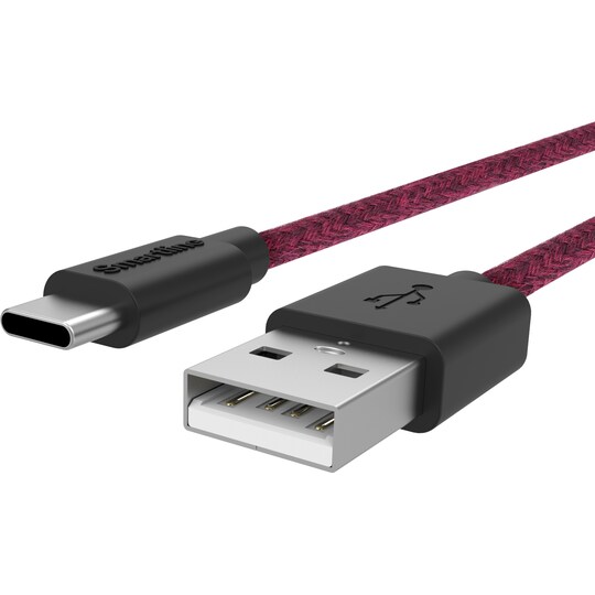Smartline USB-A - USB-C kaapeli 2 m (punainen)