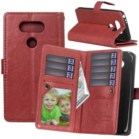 Lompakkotelo Flexi 9-kortti LG G6 (H870)  - ruskea