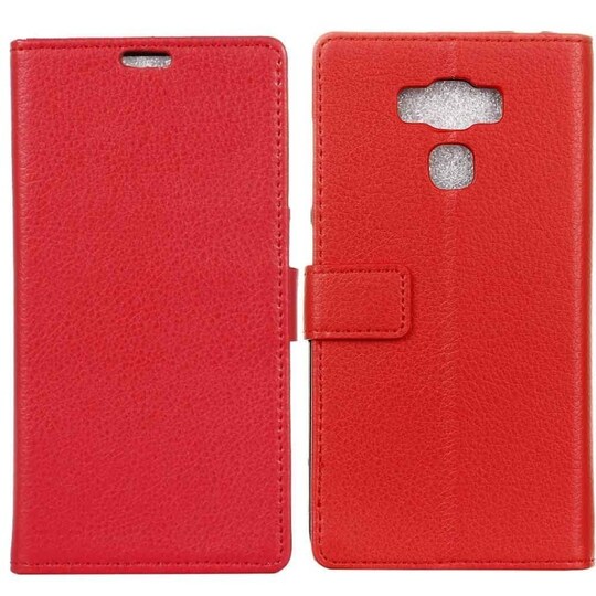 Lompakkokotelo 2-kortti Asus Zenfone 3 Max (ZC553KL)  - punainen