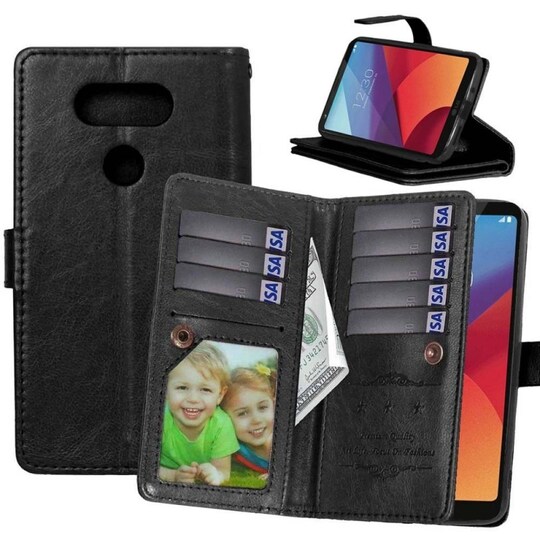 Lompakkotelo Flexi 9-kortti LG G6 (H870)  - musta