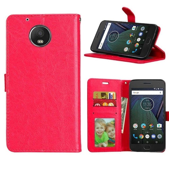 Lompakkokotelo 3-kortti Motorola Moto G5 (XT1670)  - punainen