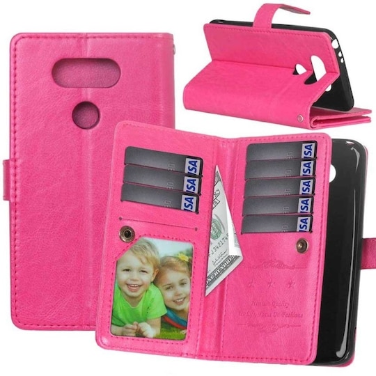 Lompakkotelo Flexi 9-kortti LG G6 (H870)  - pinkki