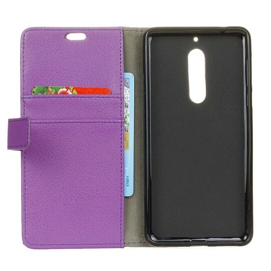 Lompakkokotelo 2-kortti Nokia 5 (TA-1053)  - violetti