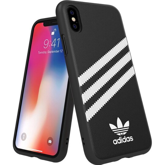 Adidas iPhone X/Xs suojakuori (musta/valkoinen)